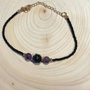 DaVella Collections Discret Bracelet Talavera Poblana Onyx Amethyst‎ Beaded